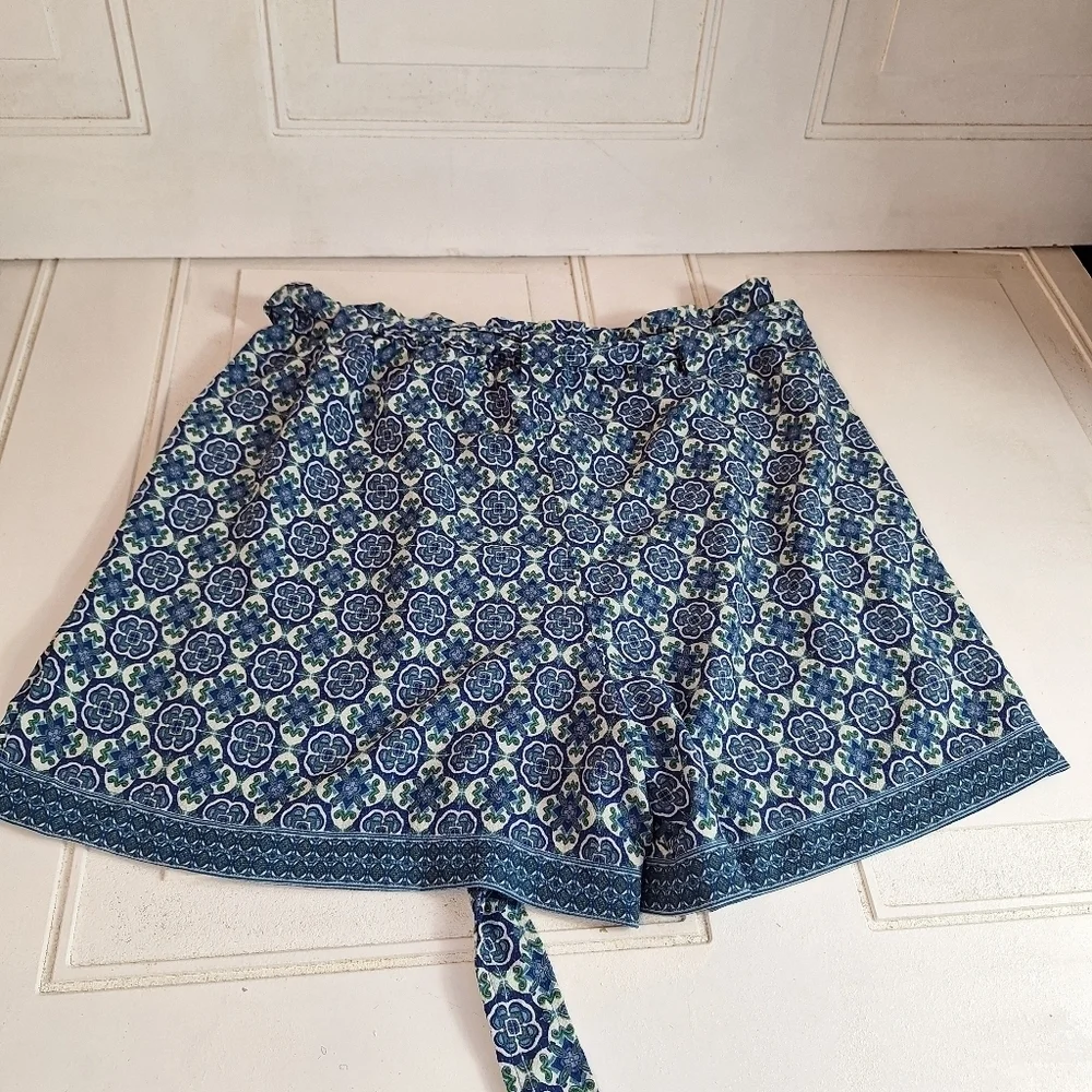 NWT Max Studio Shorts Paperbag Waist & Belt Blue & White Lightweight XLarge - Picture 3 of 11